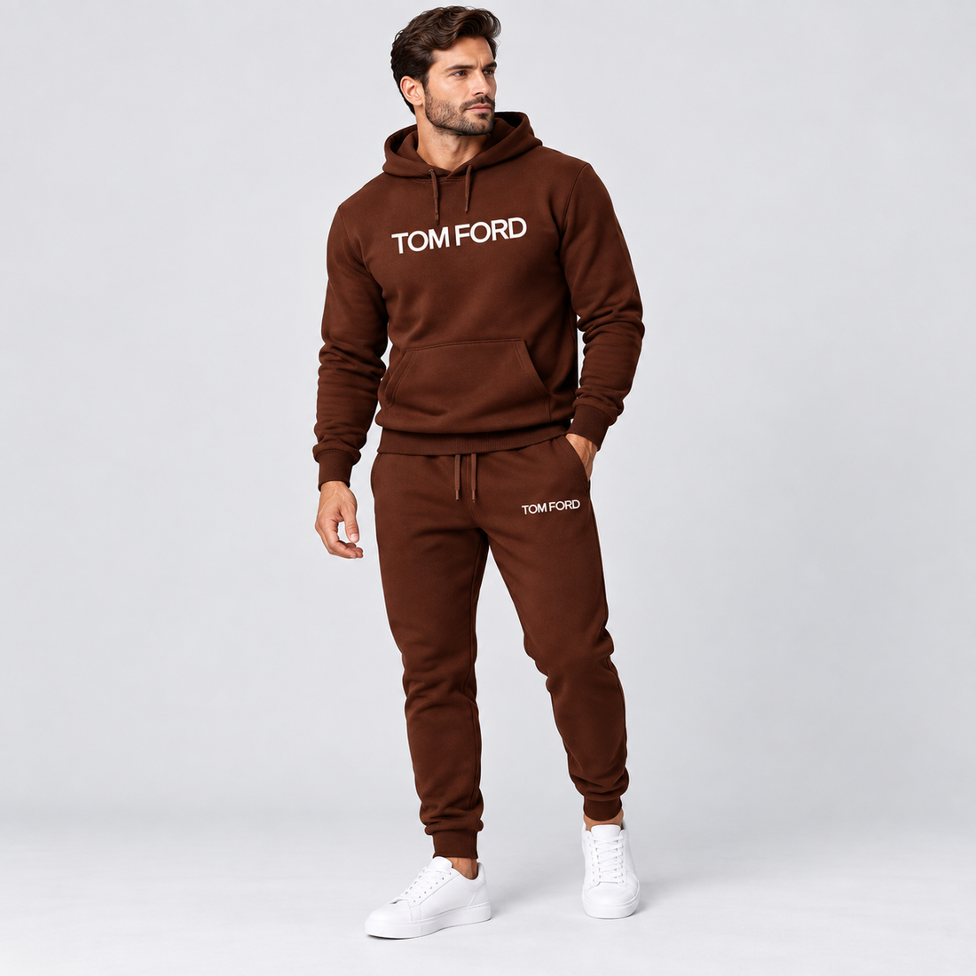 Men's Tom Ford Hoodie Joggers Set | Color: Brown | View 2