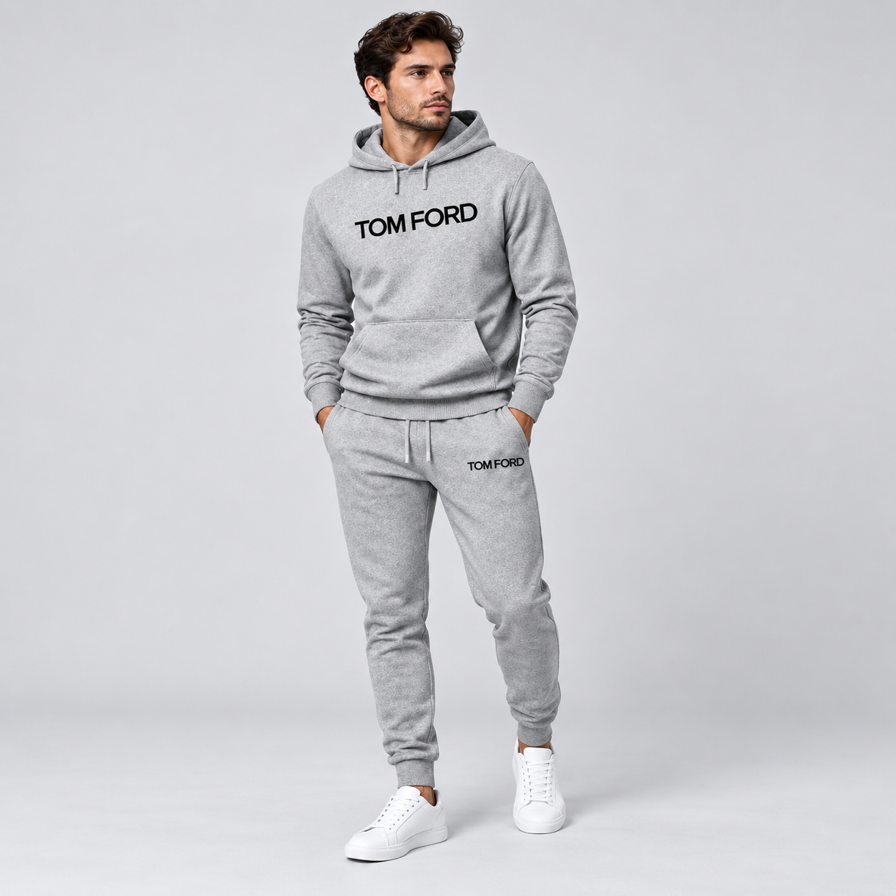 Men's Tom Ford Hoodie Joggers Set | Color: Grey | View 2