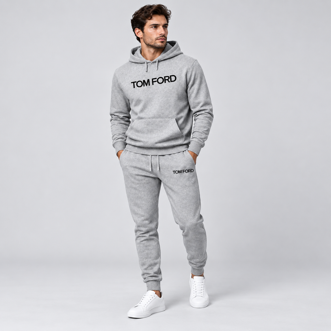 Men's Tom Ford Hoodie Joggers Set | Color: Grey | View 2