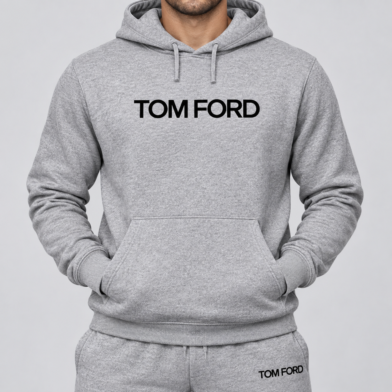 Men's Tom Ford Hoodie Joggers Set | Color: Grey | View 4