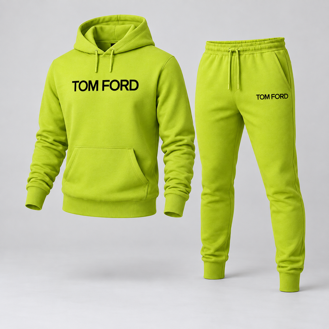 Men's Tom Ford Hoodie Joggers Set | Color: Lime Green | View 1
