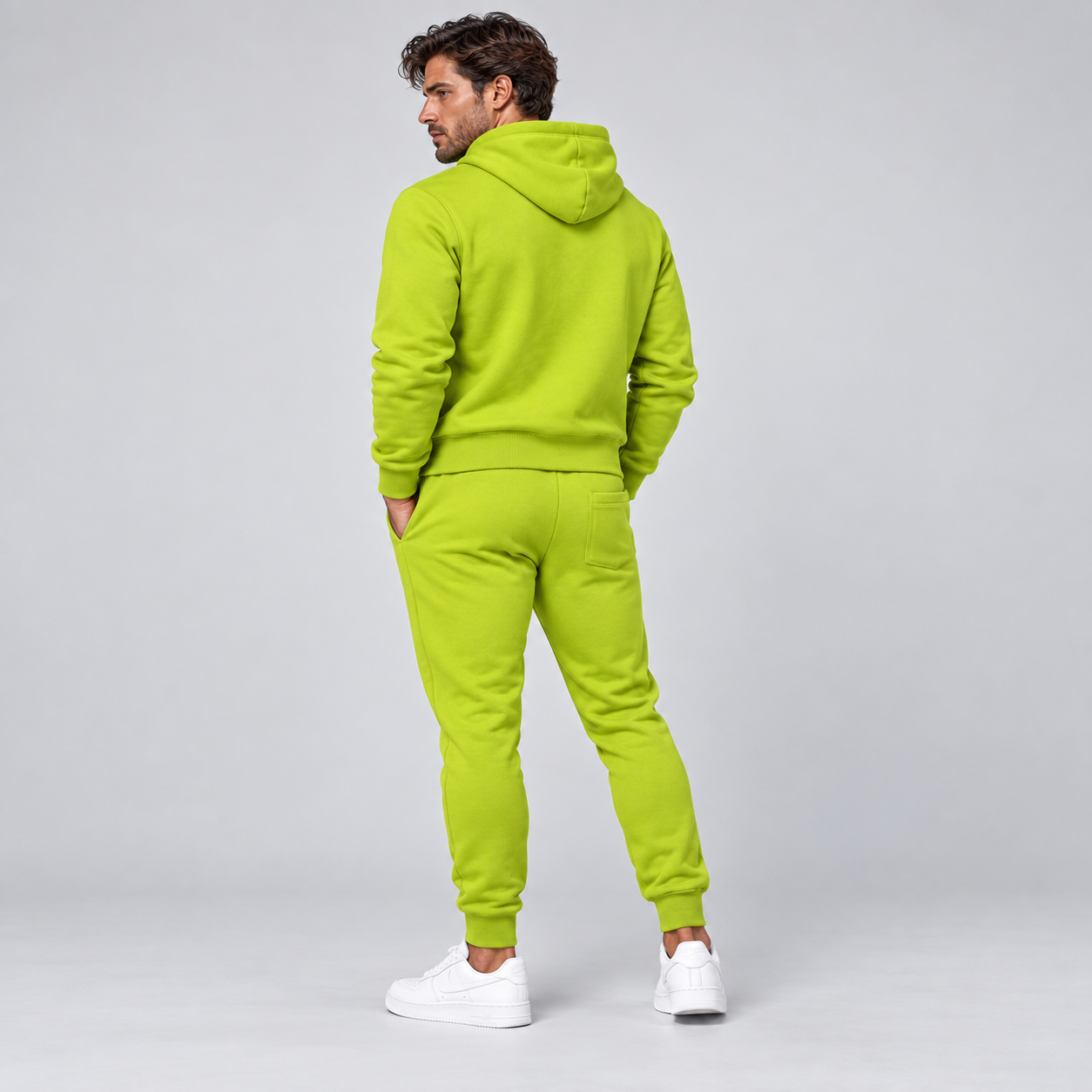 Men's Tom Ford Hoodie Joggers Set | Color: Lime Green | View 3