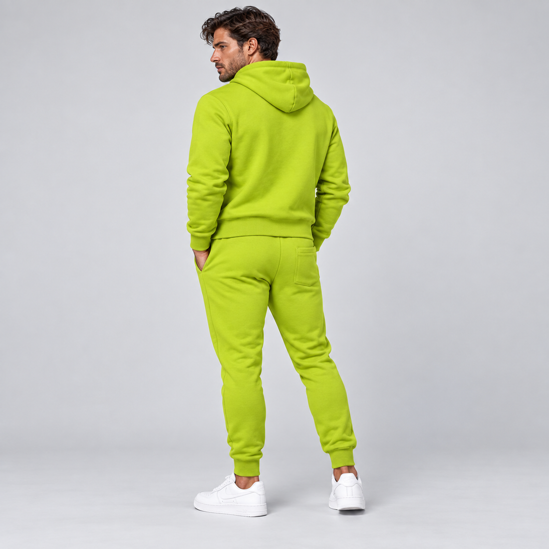 Men's Tom Ford Hoodie Joggers Set | Color: Lime Green | View 3