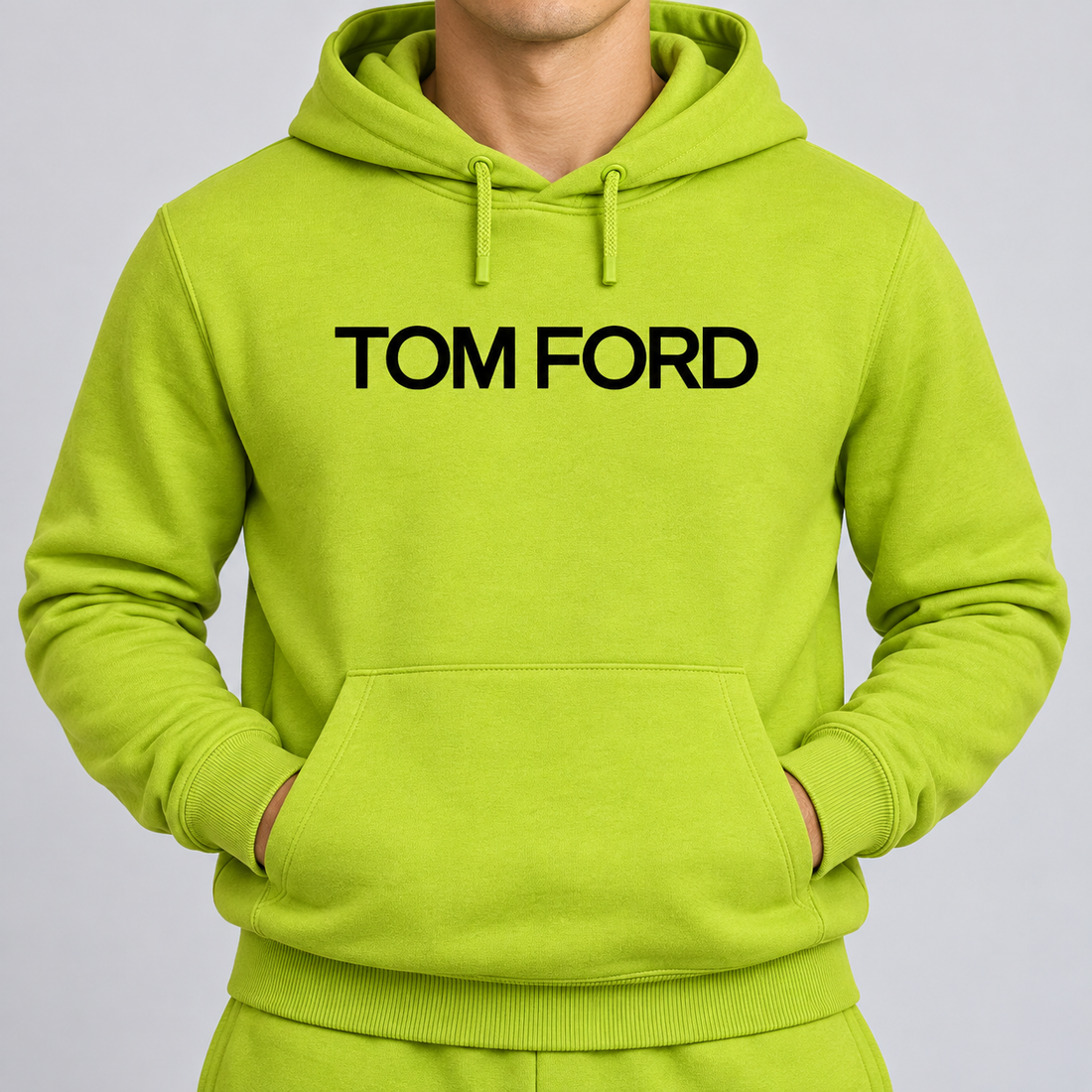 Men's Tom Ford Hoodie Joggers Set | Color: Lime Green | View 4