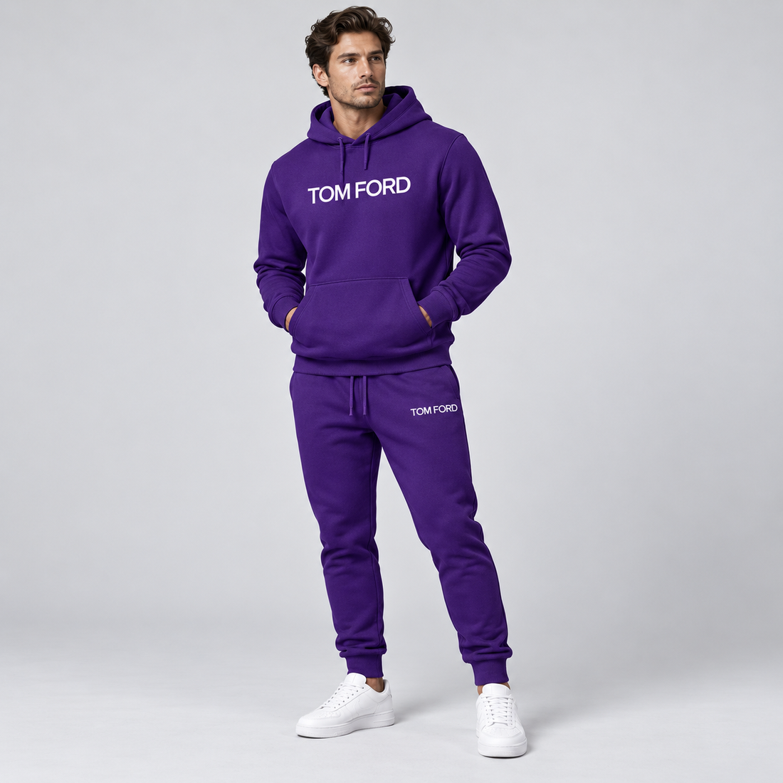 Men's Tom Ford Hoodie Joggers Set | Color: Purple | View 2