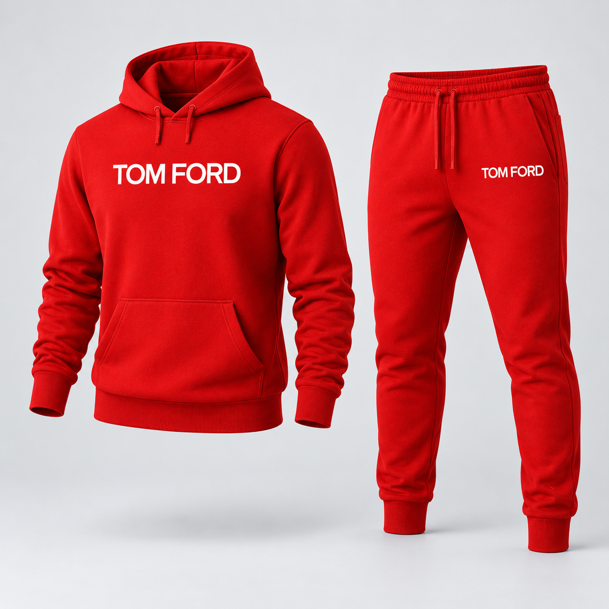 Men's Tom Ford Hoodie Joggers Set | Color: Red | View 1