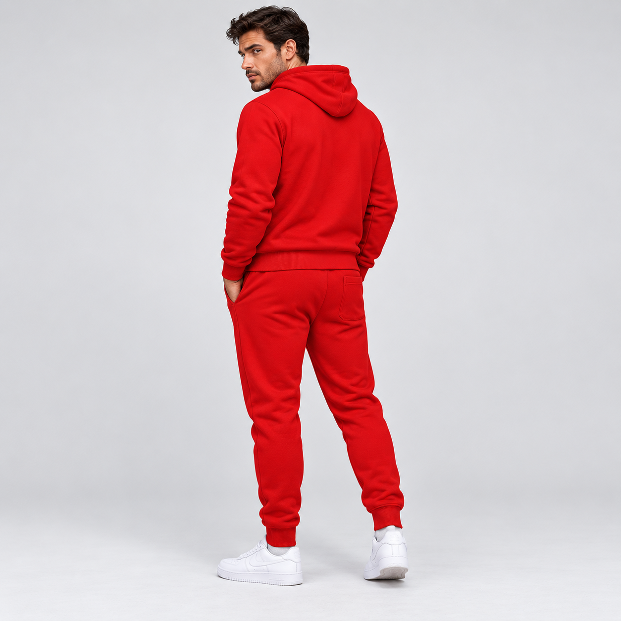 Men's Tom Ford Hoodie Joggers Set | Color: Red | View 3