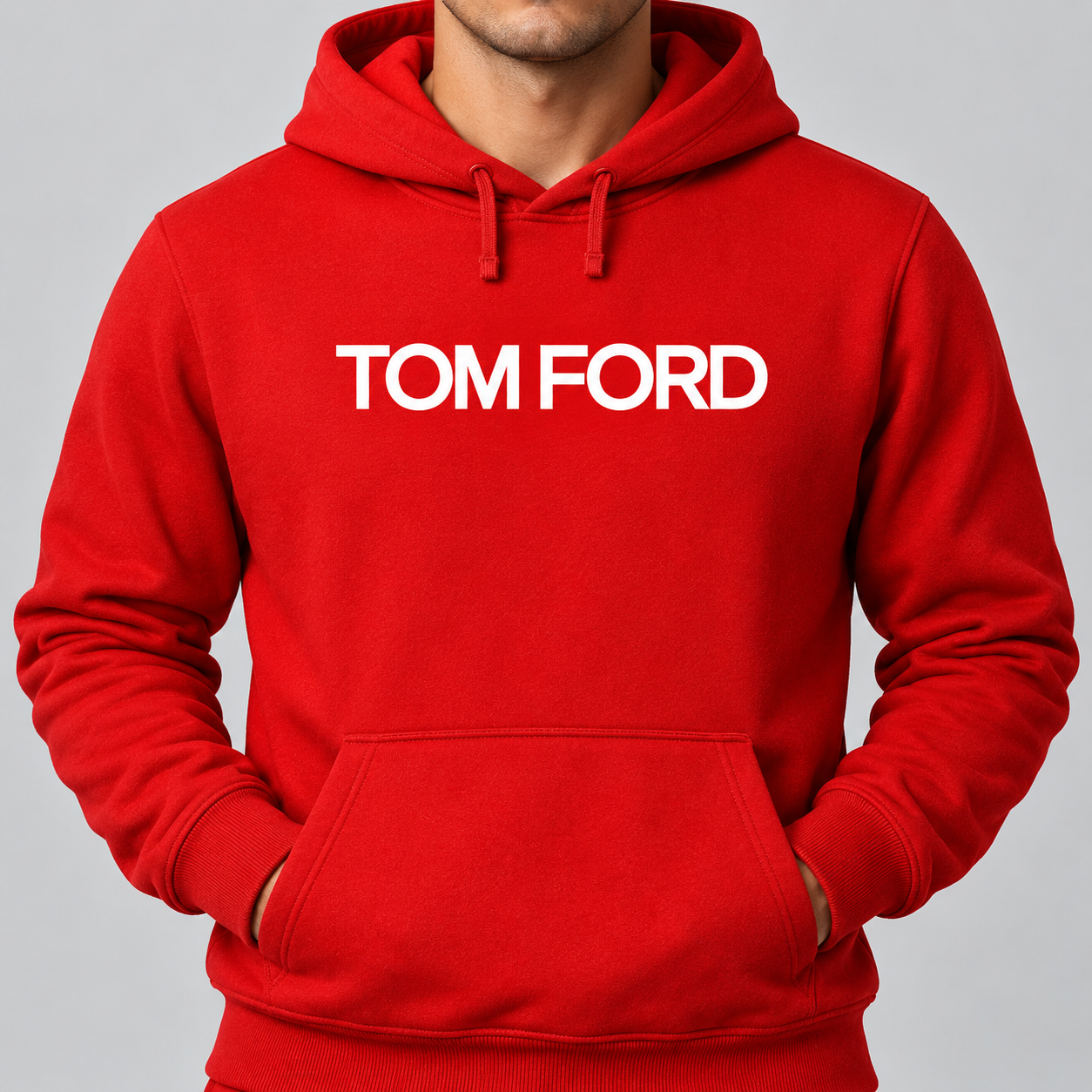 Men's Tom Ford Hoodie Joggers Set | Color: Red | View 4