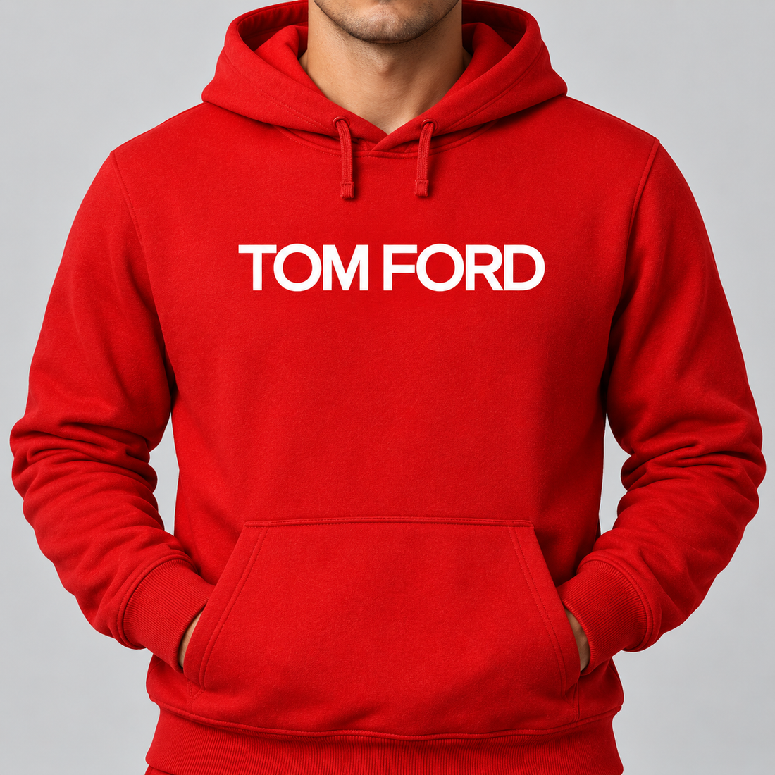 Men's Tom Ford Hoodie Joggers Set | Color: Red | View 4