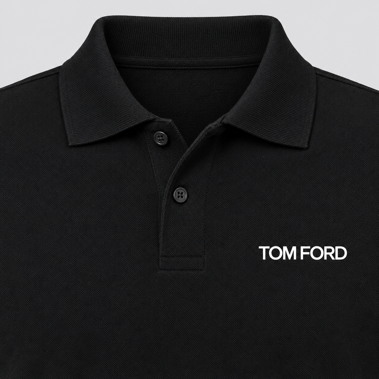 Men's Tom Ford Dry Blend Polo | Color: Black | View 4