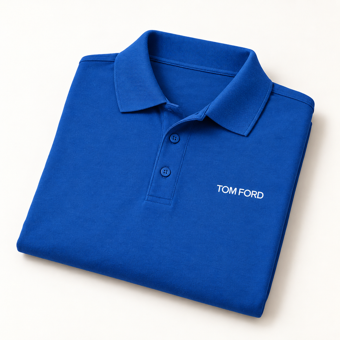 Men's Tom Ford Dry Blend Polo | Color: Blue | View 3
