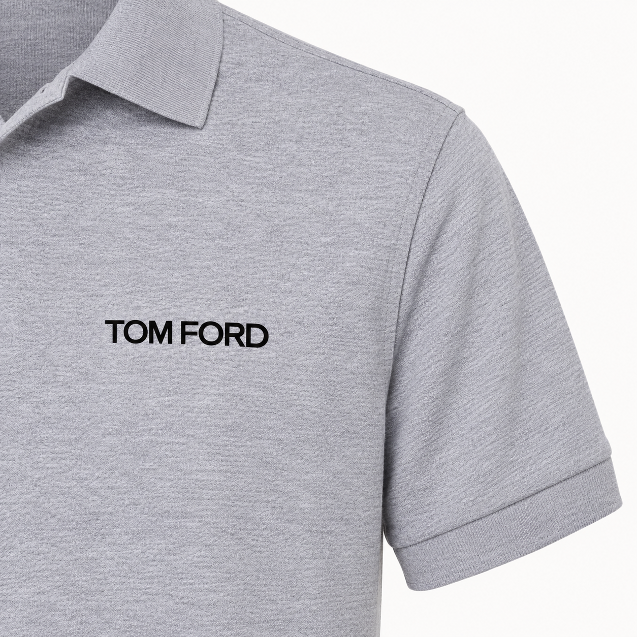 Men's Tom Ford Dry Blend Polo | Color: Grey | View 4