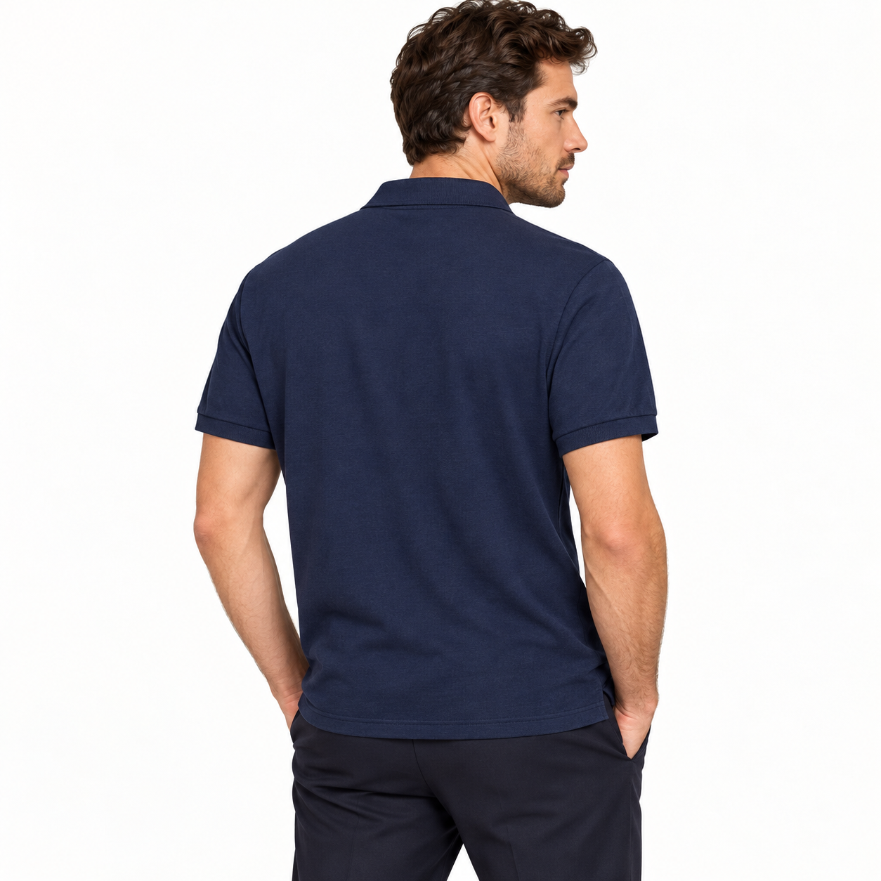 Men's Tom Ford Dry Blend Polo | Color: Navy | View 1