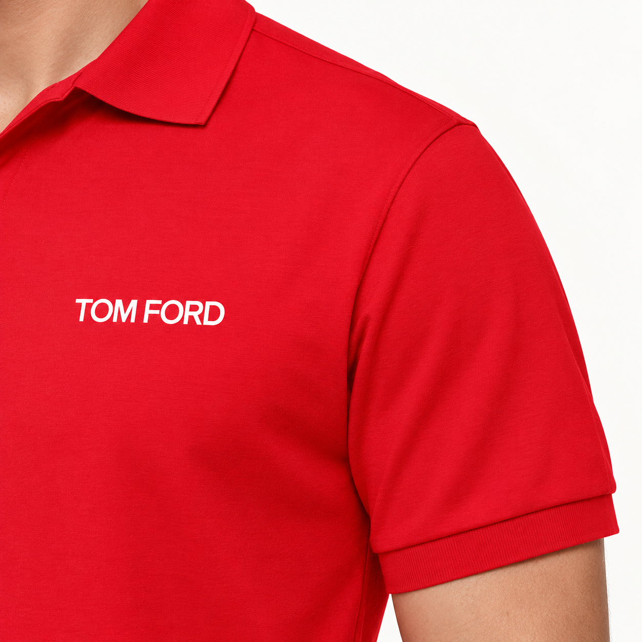 Men's Tom Ford Dry Blend Polo | Color: Red | View 4