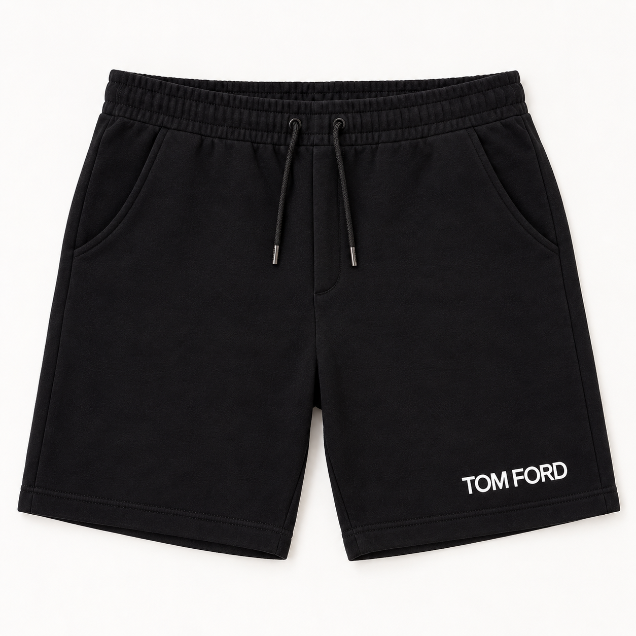 Men's Tom Ford Athletic Fleece Shorts | Color: Black | View 2