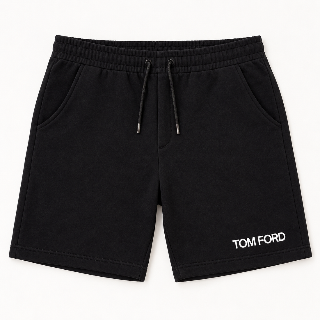 Men's Tom Ford Athletic Fleece Shorts | Color: Black | View 2