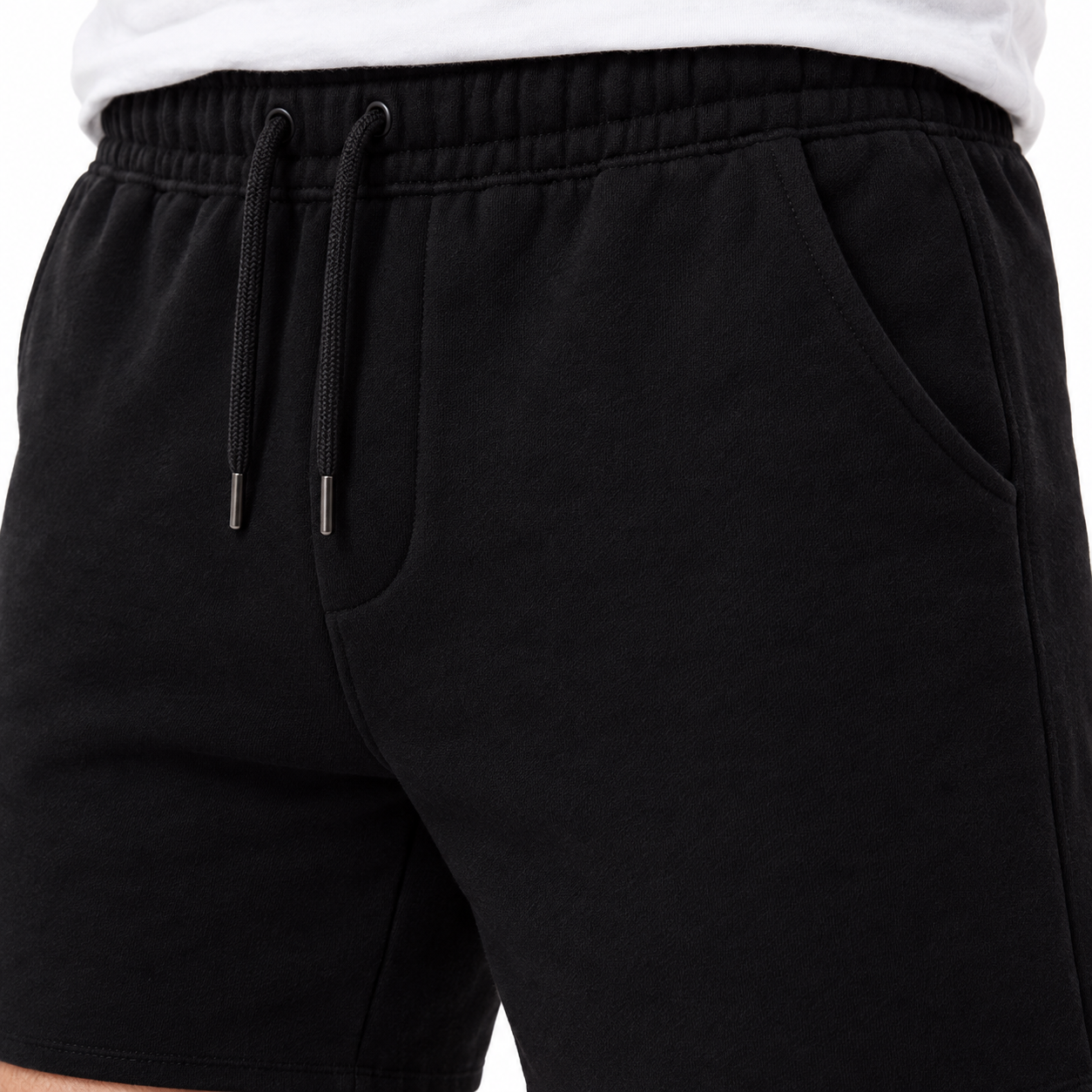 Men's Tom Ford Athletic Fleece Shorts | Color: Black | View 4