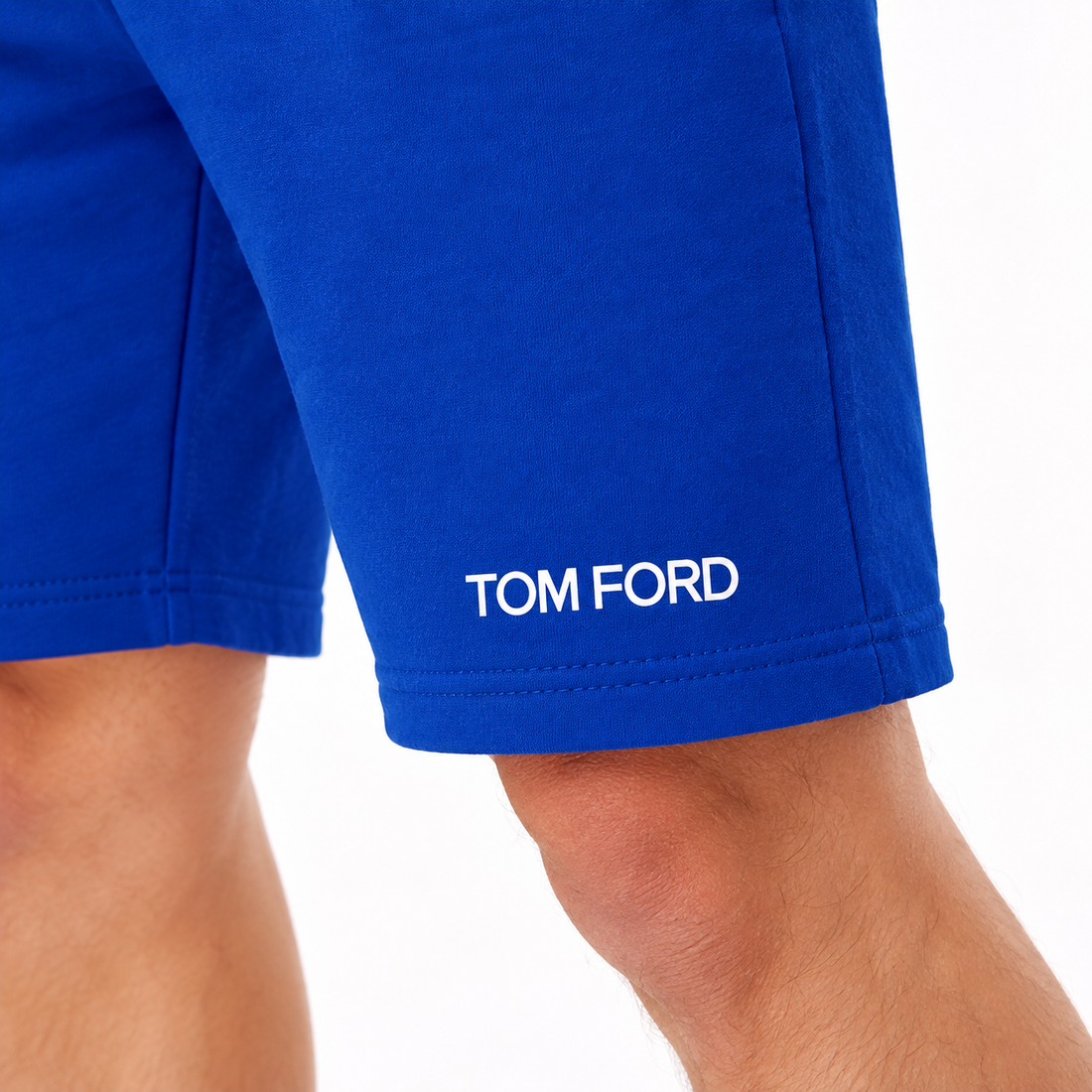 Men's Tom Ford Athletic Fleece Shorts | Color: Blue | View 3