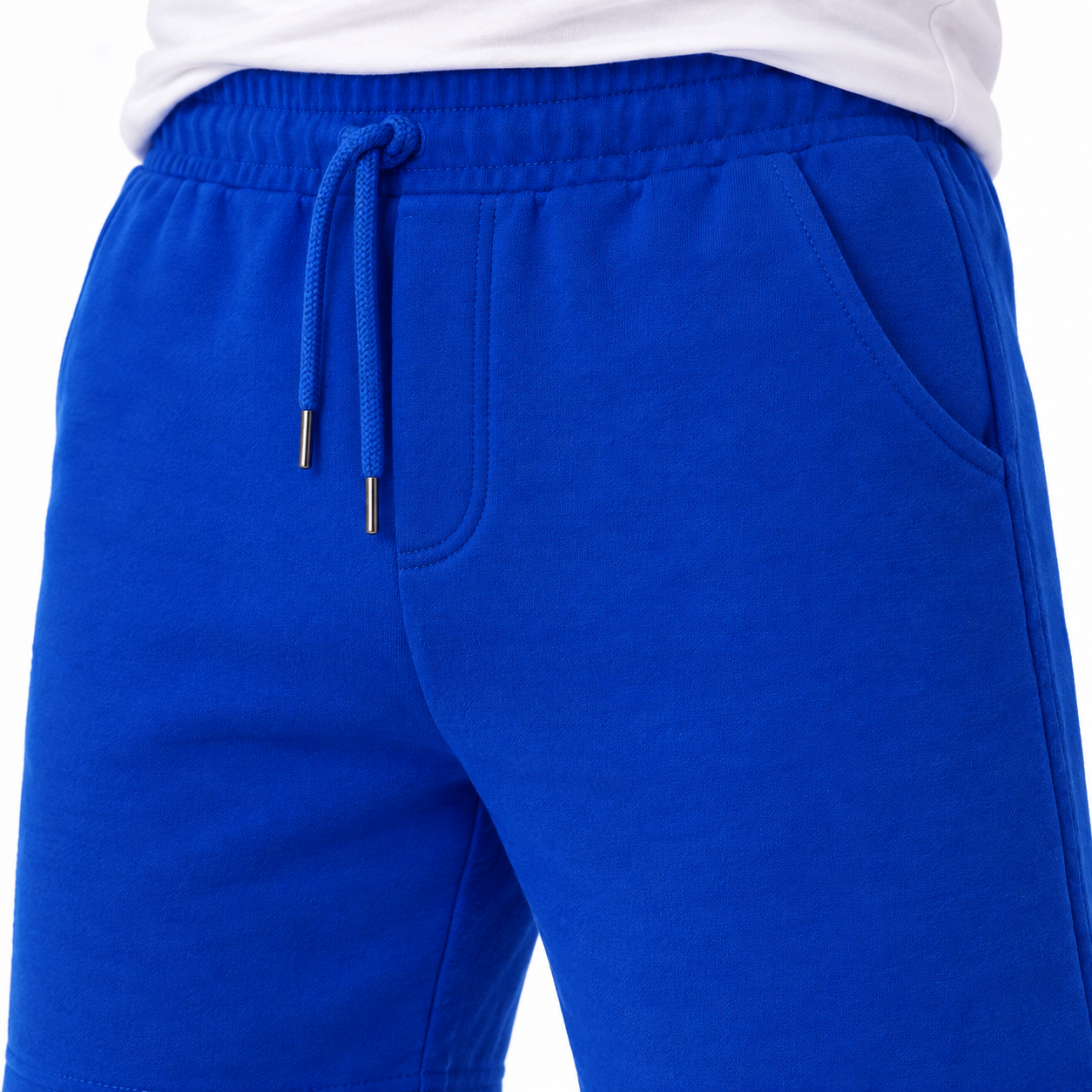 Men's Tom Ford Athletic Fleece Shorts | Color: Blue | View 4