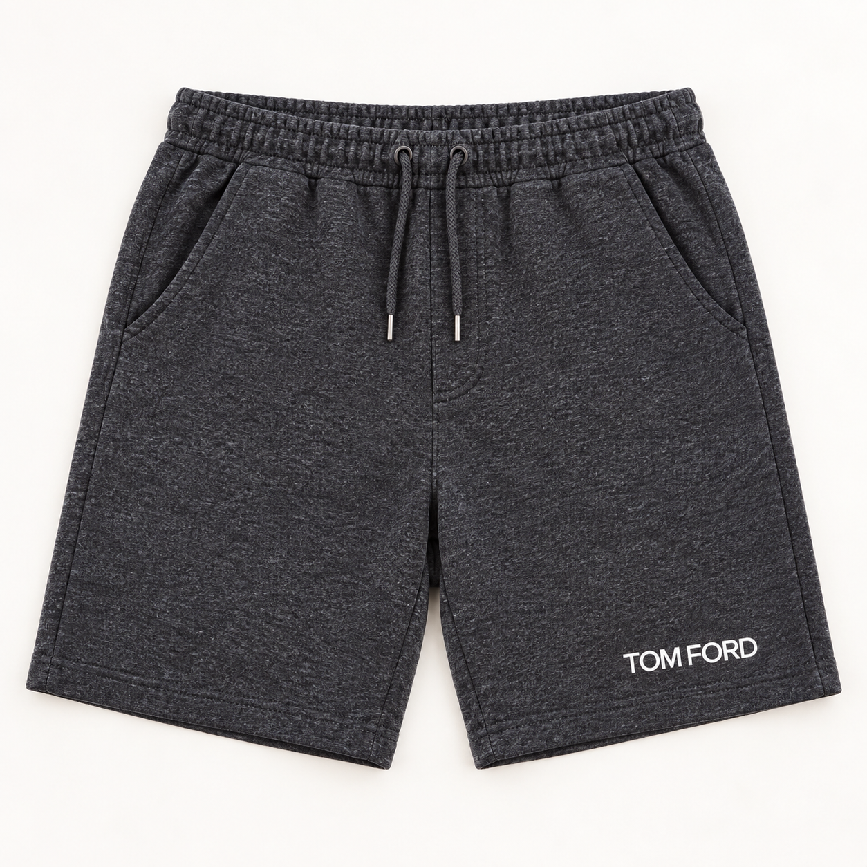 Men's Tom Ford Athletic Fleece Shorts | Color: Dark Heather | View 2