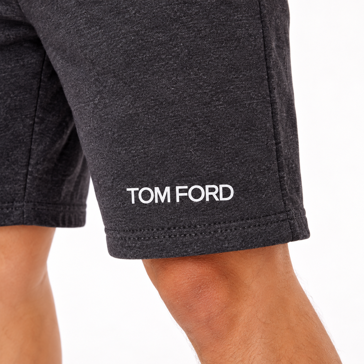 Men's Tom Ford Athletic Fleece Shorts | Color: Dark Heather | View 3