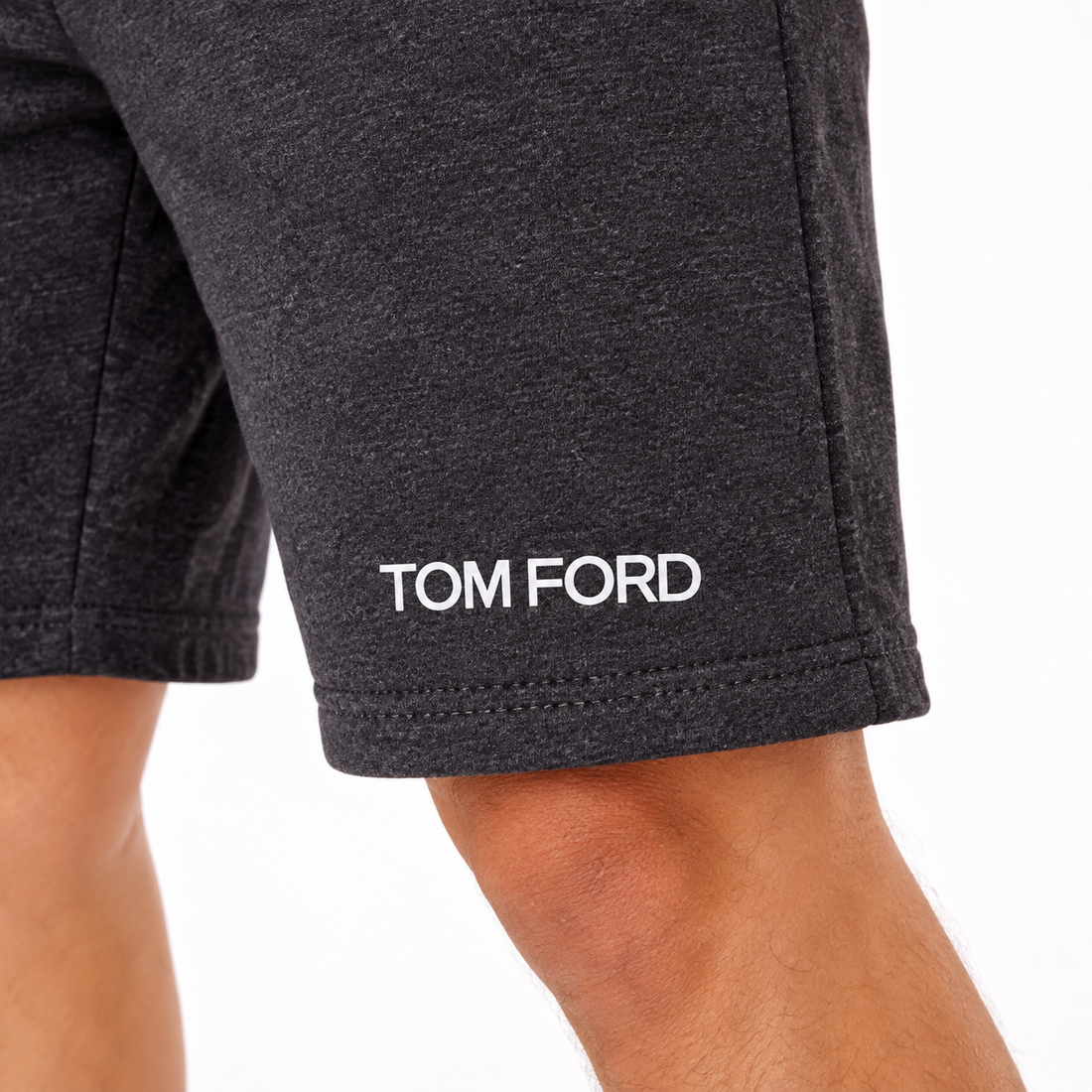 Men's Tom Ford Athletic Fleece Shorts | Color: Dark Heather | View 3