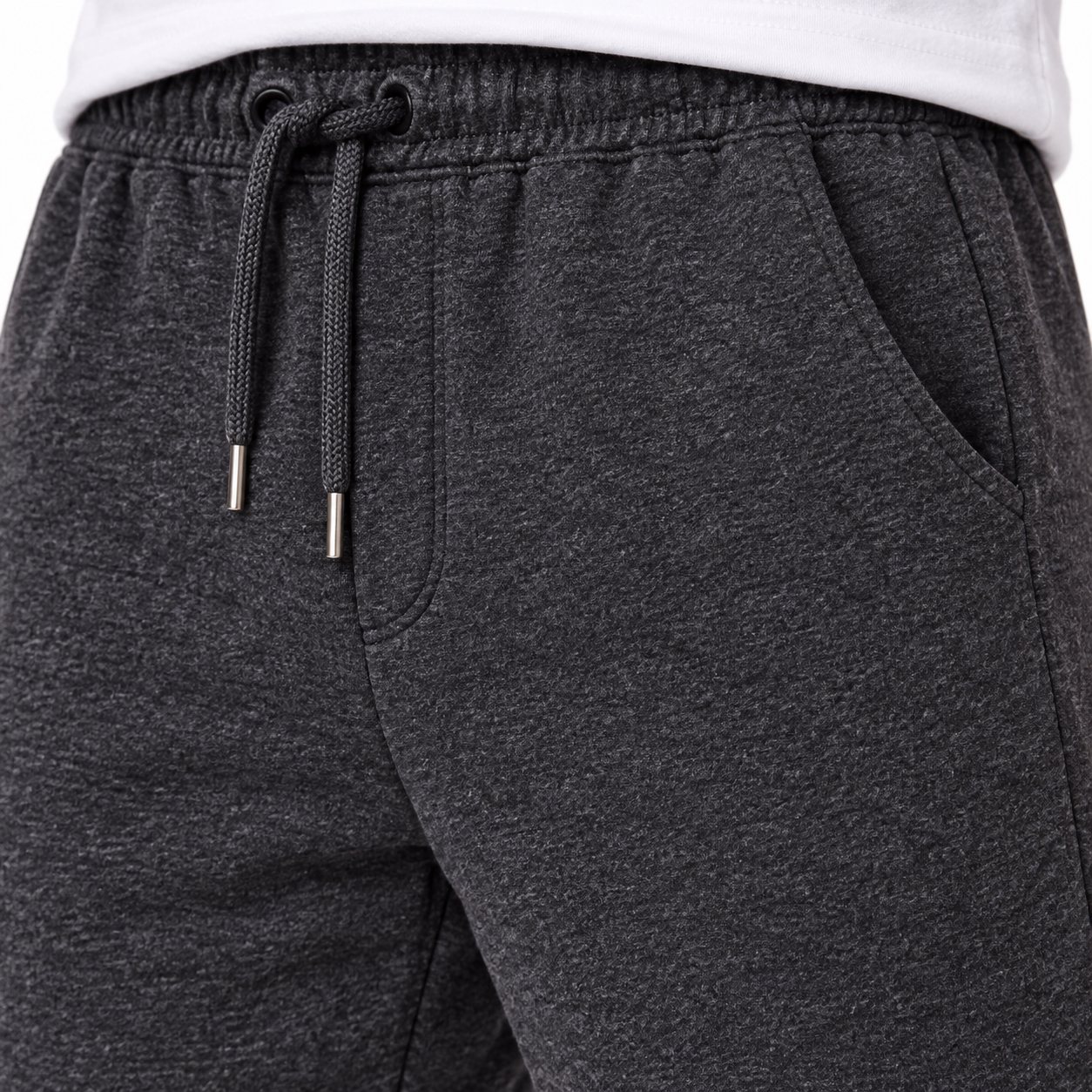 Men's Tom Ford Athletic Fleece Shorts | Color: Dark Heather | View 4