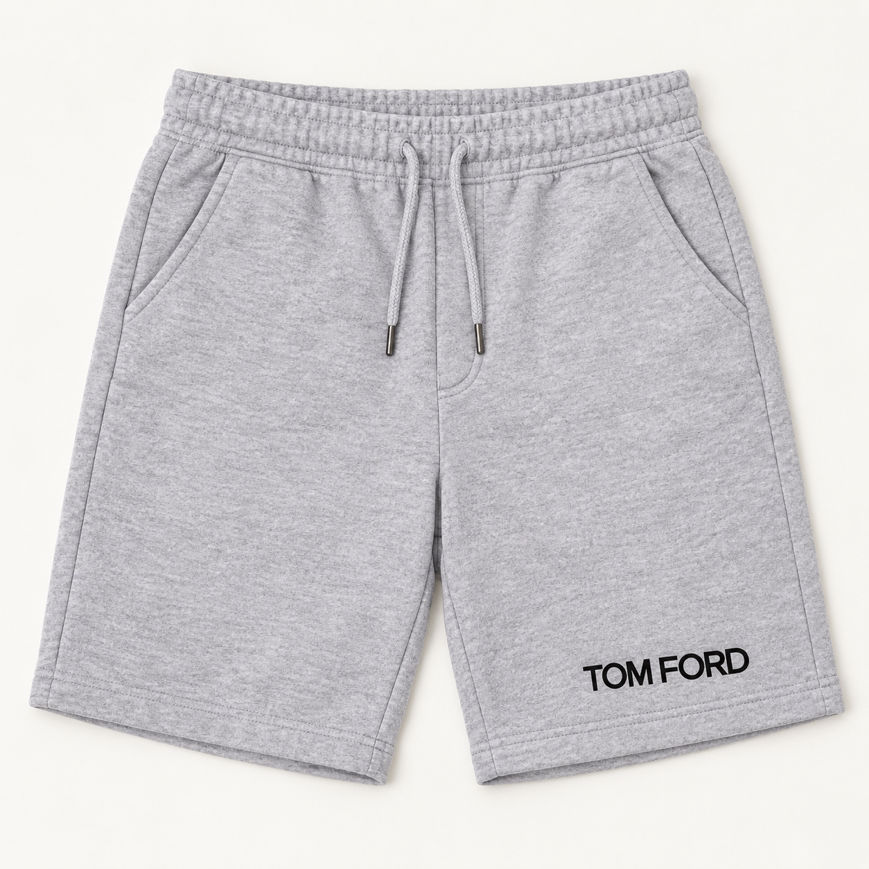 Men's Tom Ford Athletic Fleece Shorts | Color: Grey | View 2