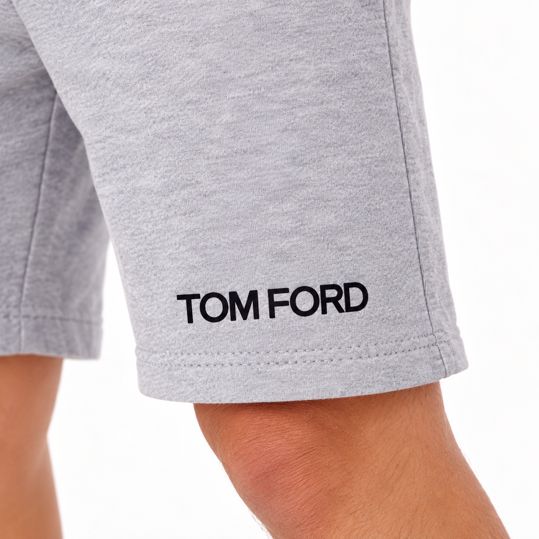 Men's Tom Ford Athletic Fleece Shorts | Color: Grey | View 3