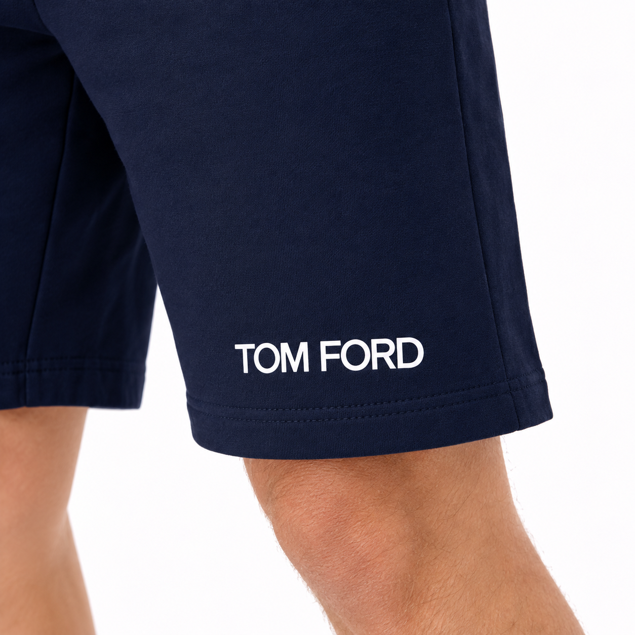 Men's Tom Ford Athletic Fleece Shorts | Color: Navy | View 3