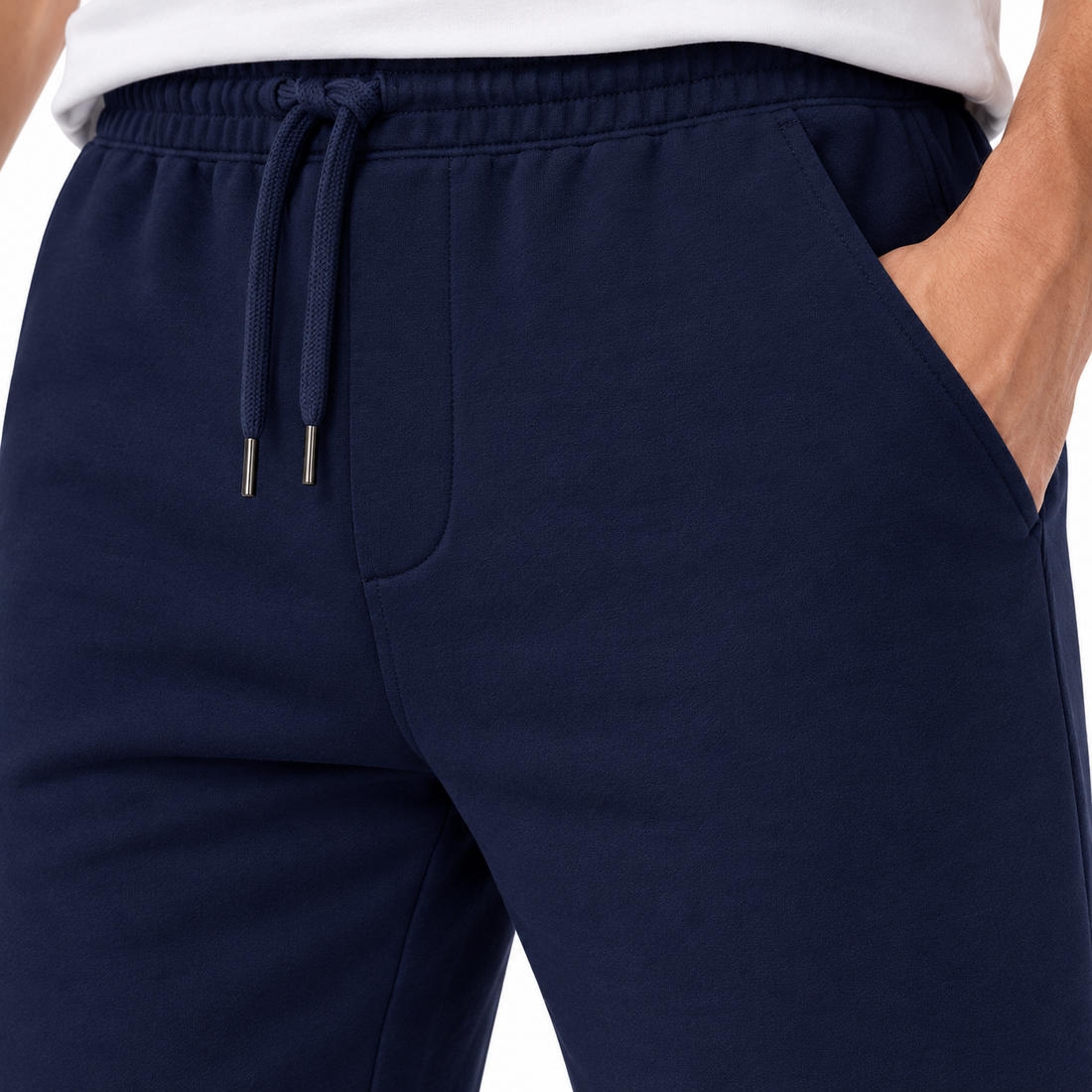 Men's Tom Ford Athletic Fleece Shorts | Color: Navy | View 4
