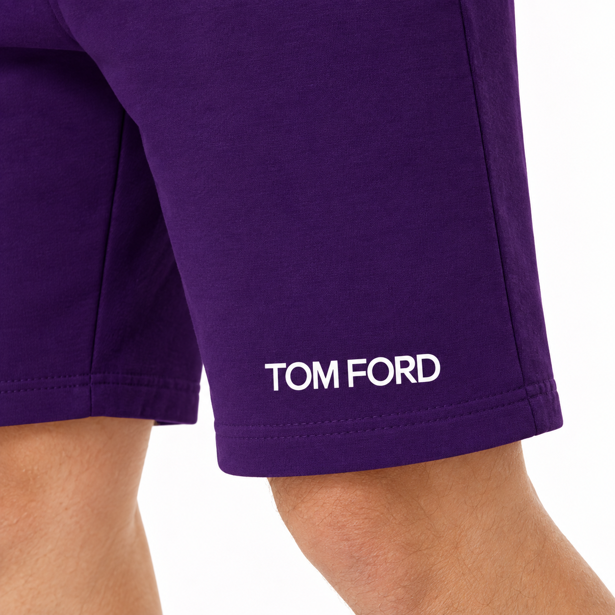 Men's Tom Ford Athletic Fleece Shorts | Color: Purple | View 3