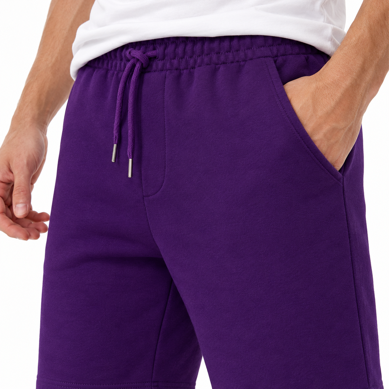 Men's Tom Ford Athletic Fleece Shorts | Color: Purple | View 4