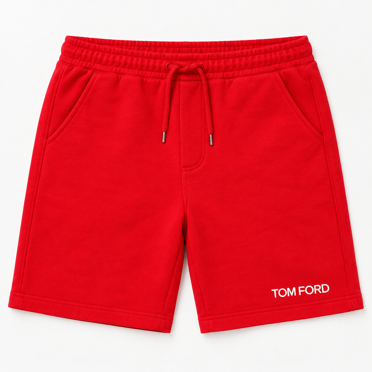 Men's Tom Ford Athletic Fleece Shorts | Color: Red | View 2