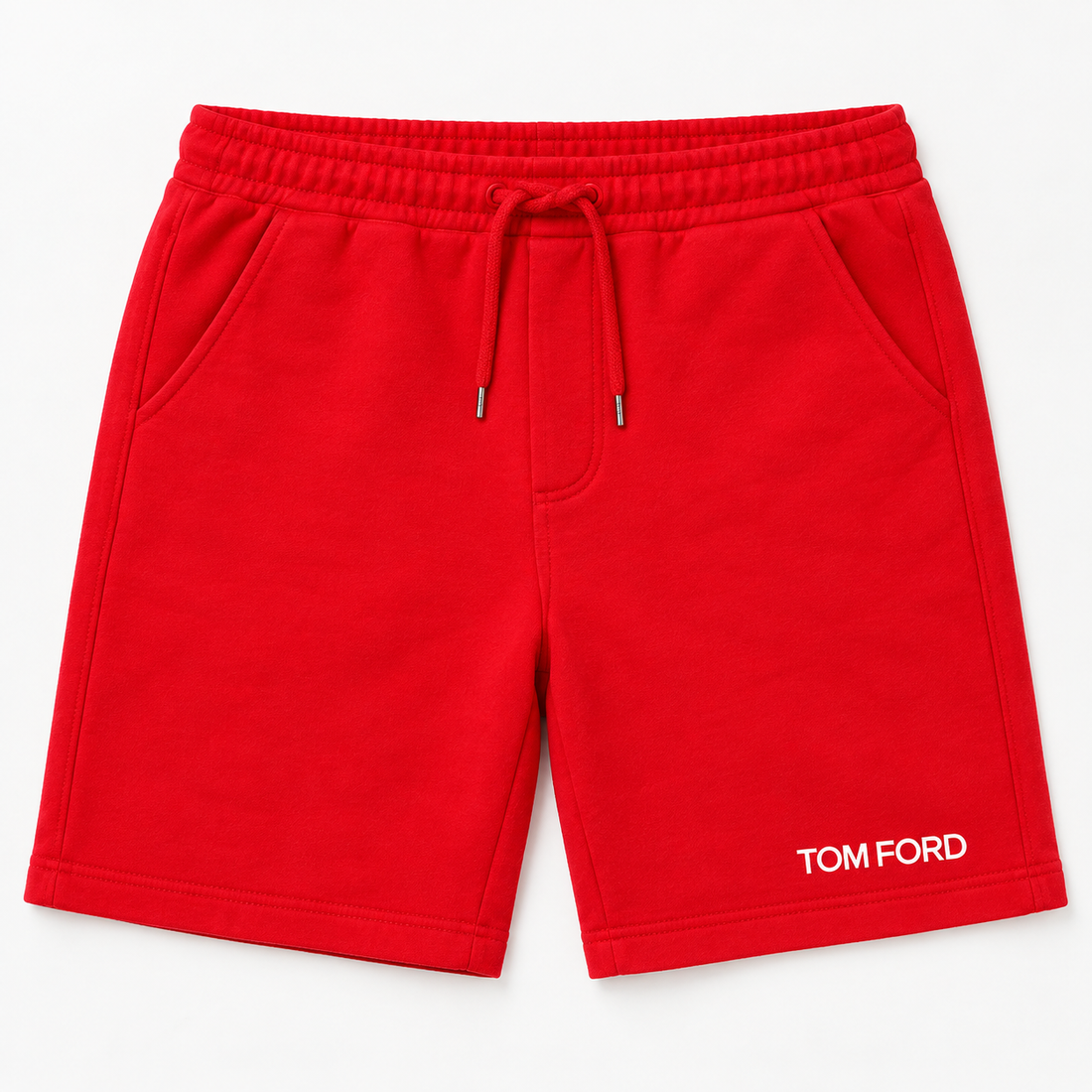 Men's Tom Ford Athletic Fleece Shorts | Color: Red | View 2