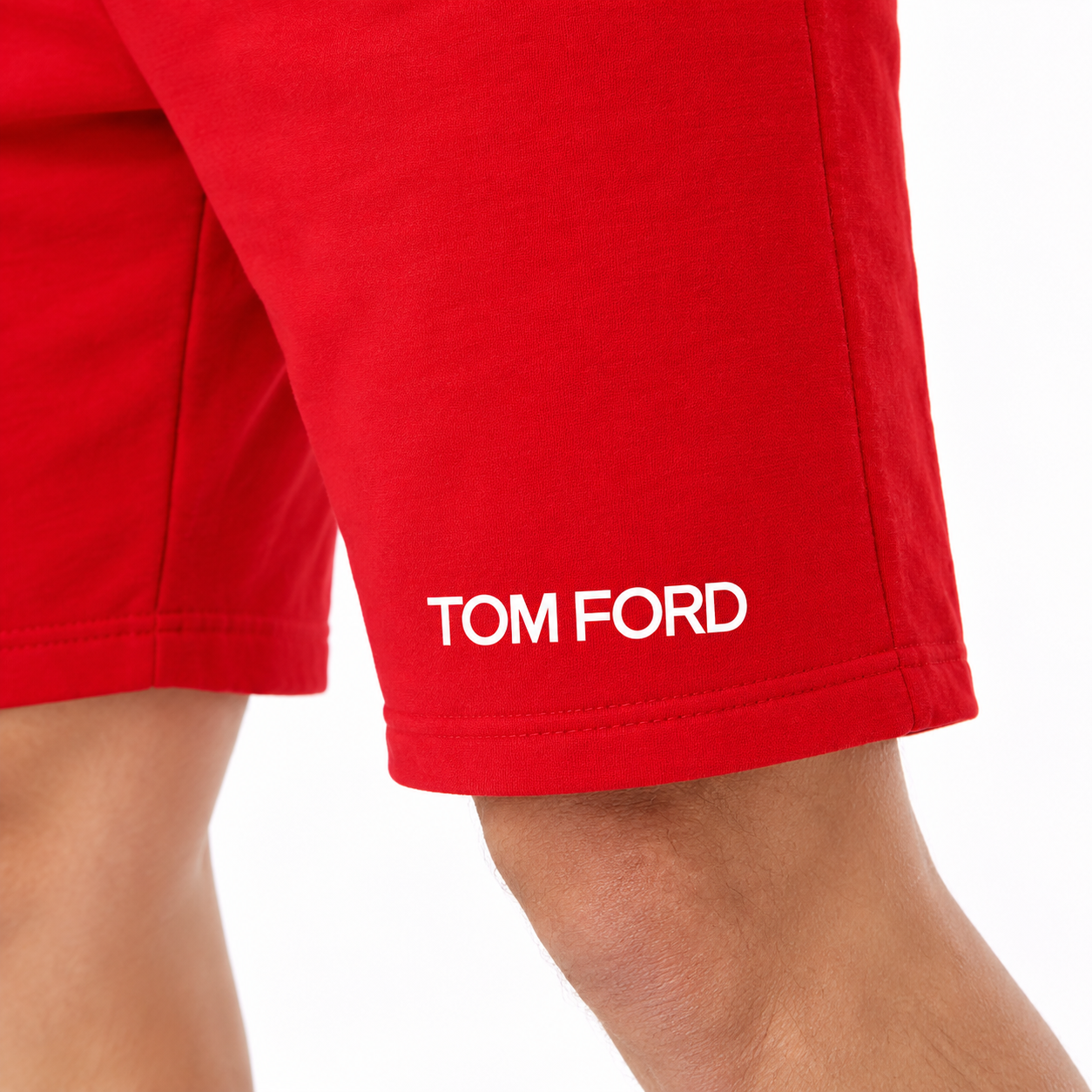 Men's Tom Ford Athletic Fleece Shorts | Color: Red | View 3