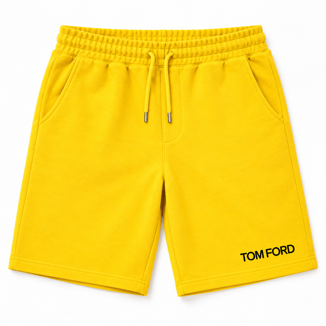 Men's Tom Ford Athletic Fleece Shorts | Color: Yellow | View 2