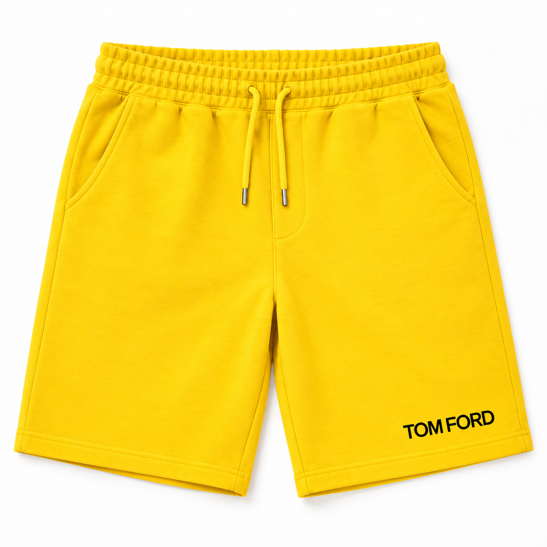 Men's Tom Ford Athletic Fleece Shorts | Color: Yellow | View 2