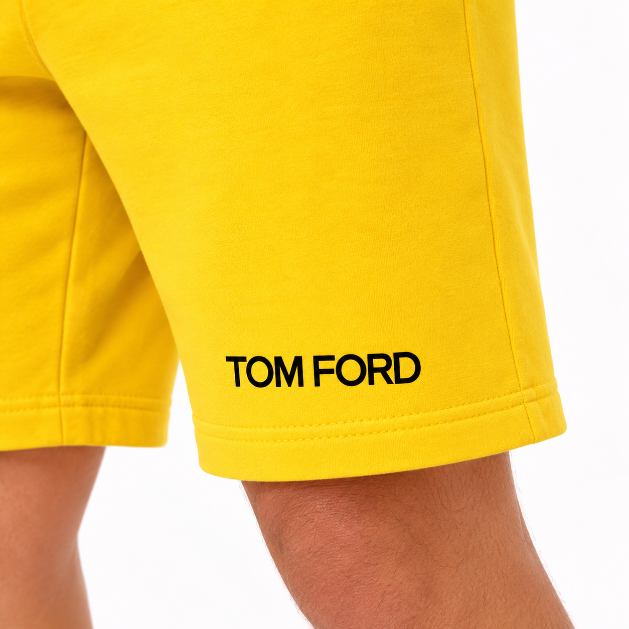 Men's Tom Ford Athletic Fleece Shorts | Color: Yellow | View 3