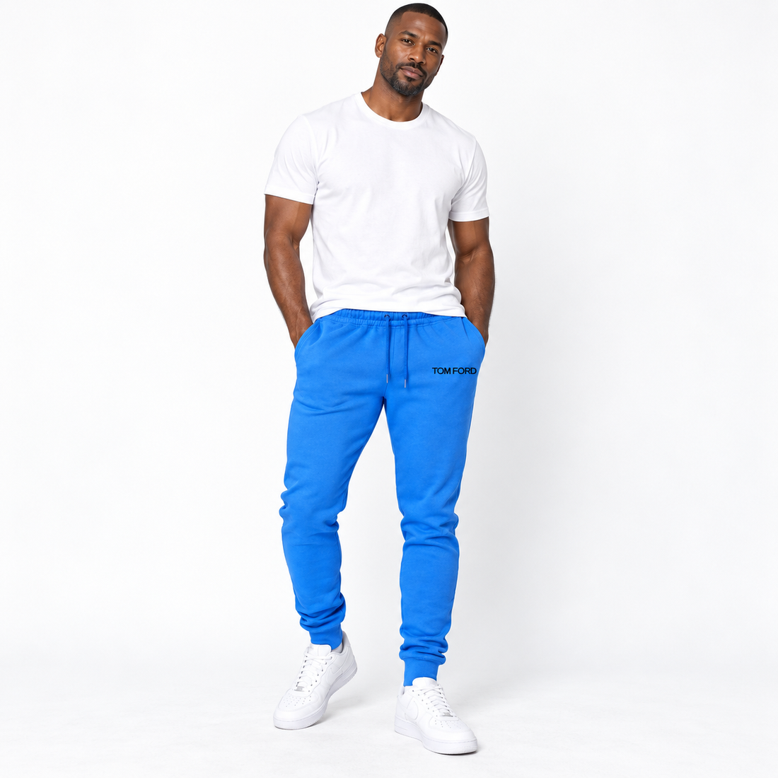 Men's Tom Ford Sweatpants | Color: Azure | View 1