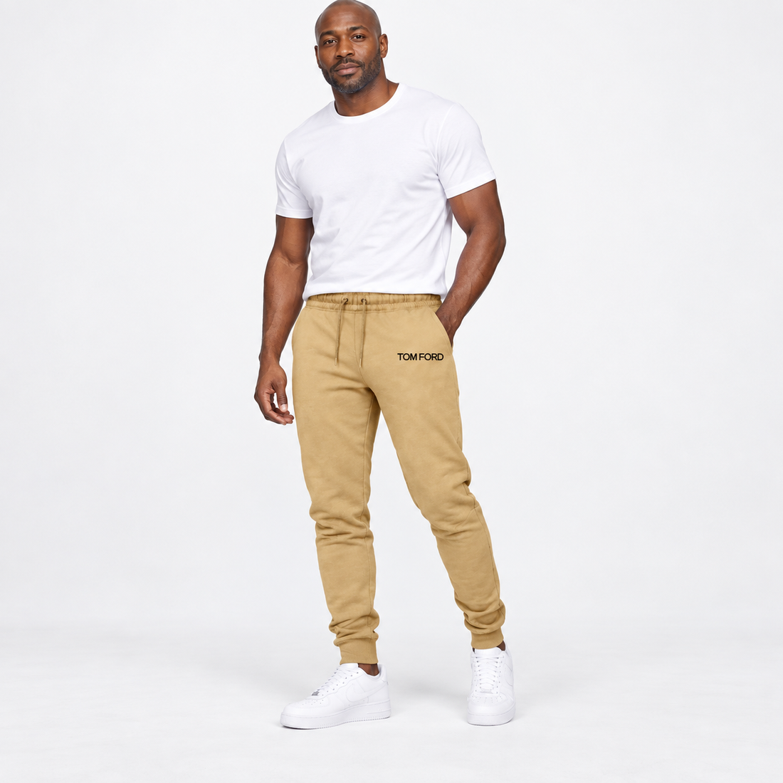 Men's Tom Ford Sweatpants | Color: Khaki | View 1