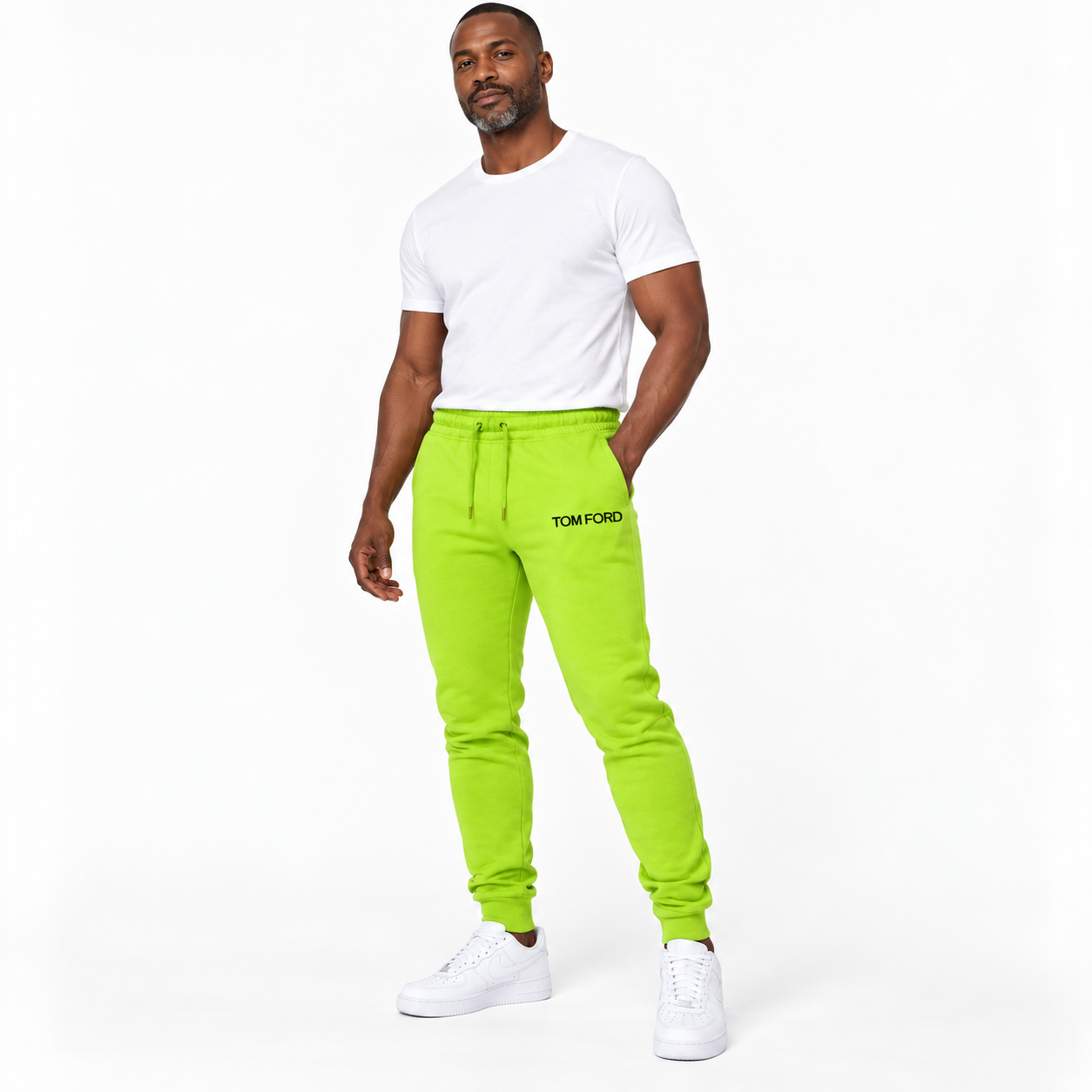 Men's Tom Ford Sweatpants | Color: Lime Green | View 1