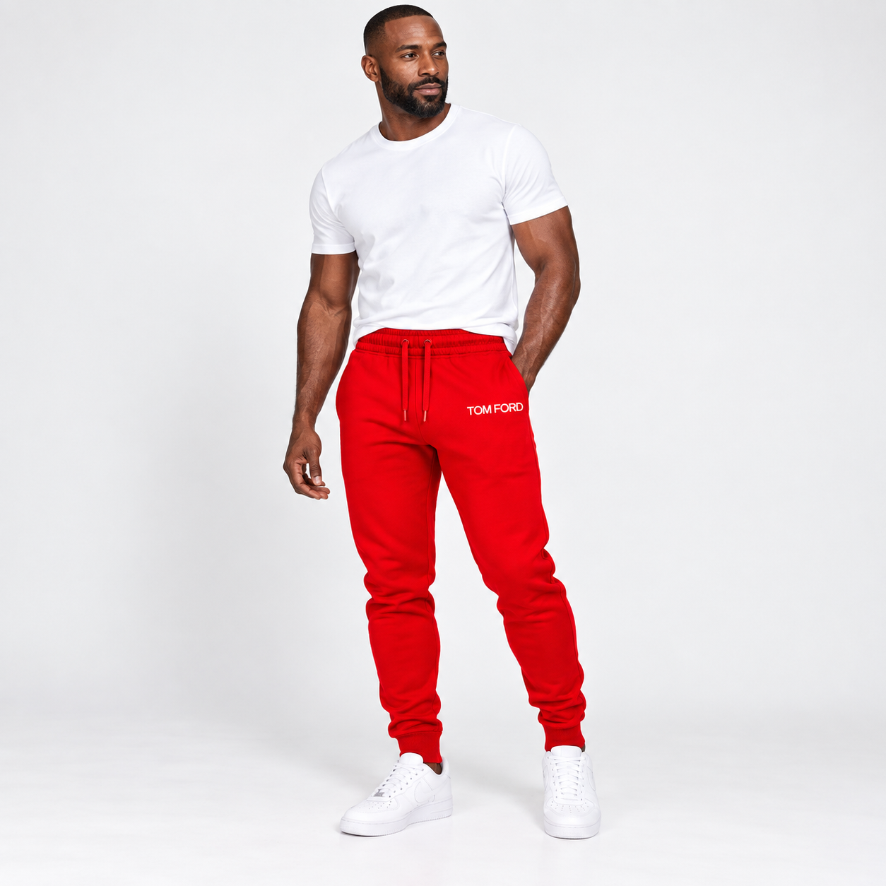 Men's Tom Ford Sweatpants | Color: Red | View 1