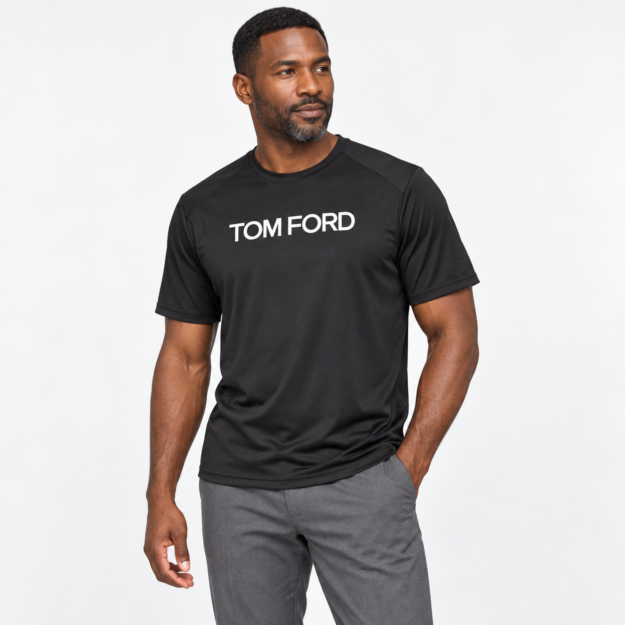 Men's Tom Ford Performance T-Shirt | Color: Black | View 1
