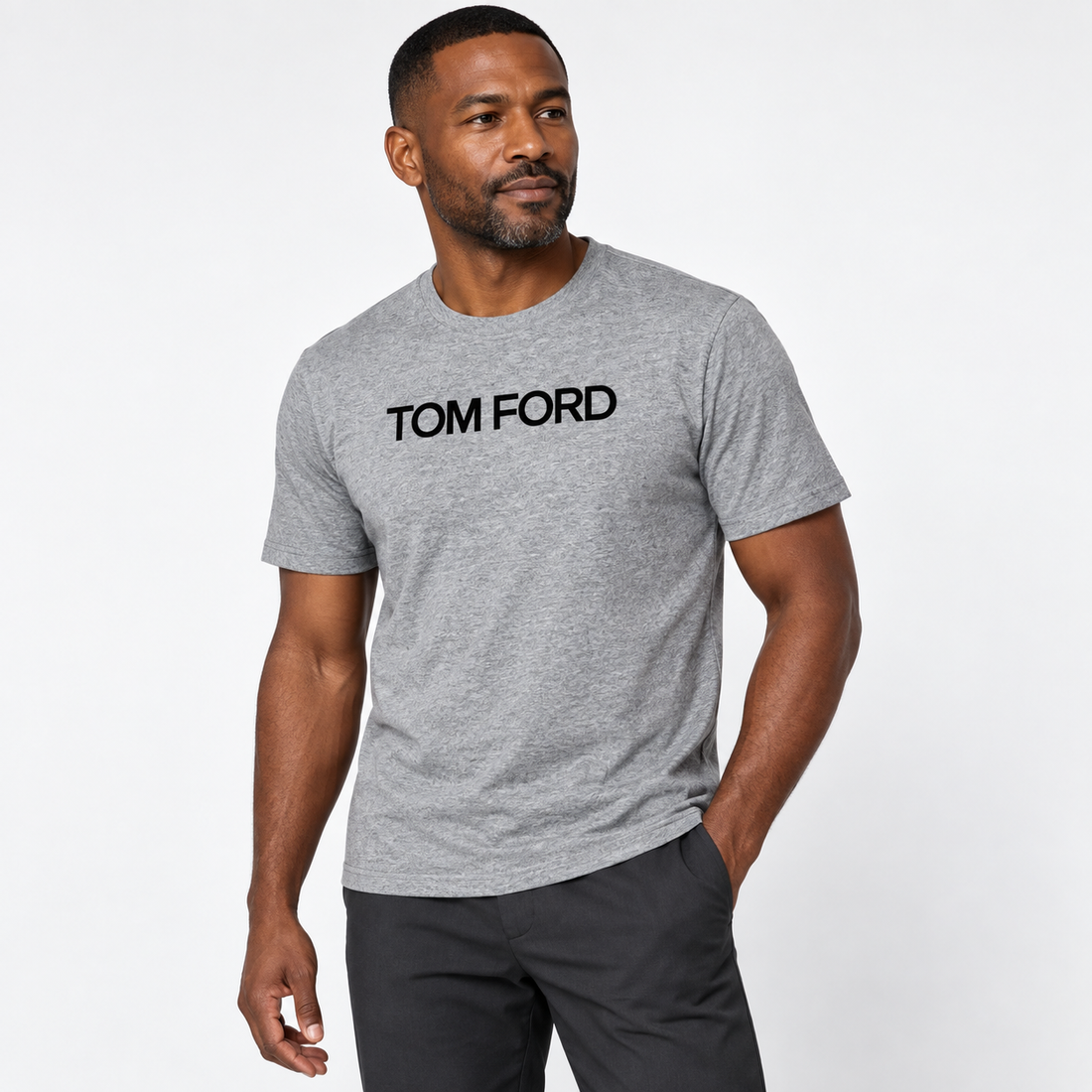 Men's Tom Ford Performance T-Shirt | Color: Grey | View 1