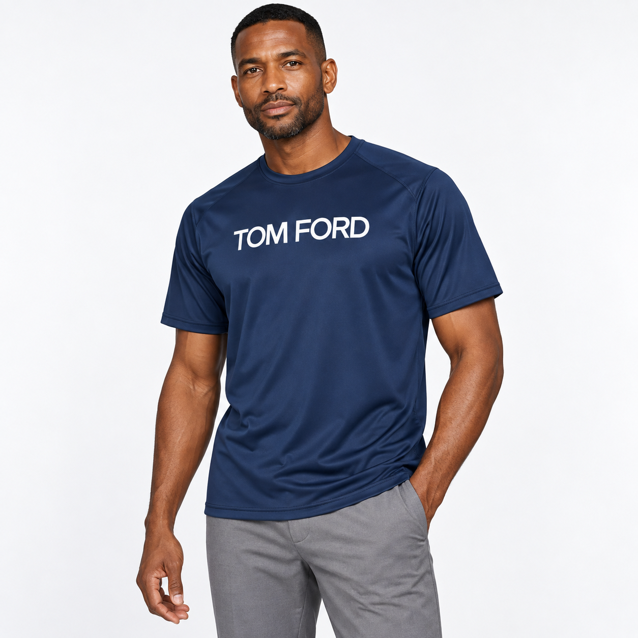 Men's Tom Ford Performance T-Shirt | Color: Navy | View 1