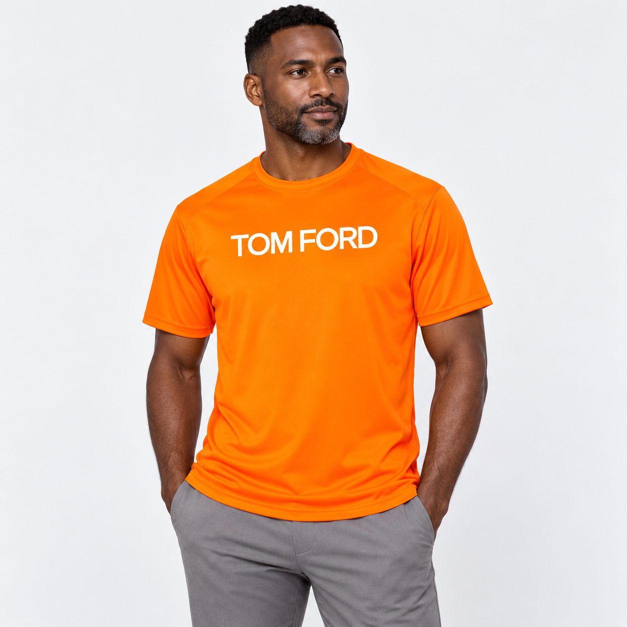 Men's Tom Ford Performance T-Shirt | Color: Orange | View 1