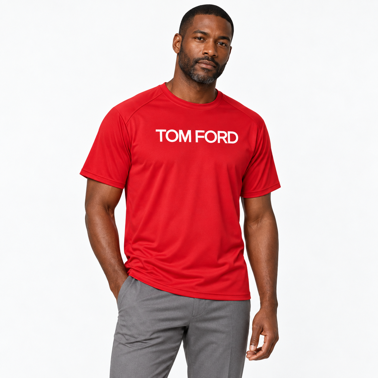 Men's Tom Ford Performance T-Shirt | Color: Red | View 1