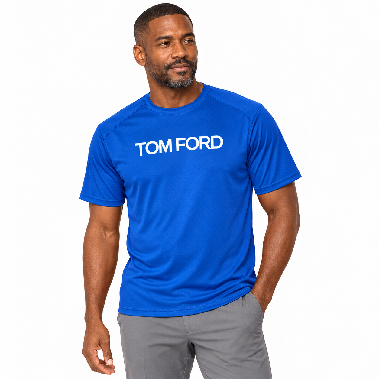 Men's Tom Ford Performance T-Shirt | Color: Royal Blue | View 1