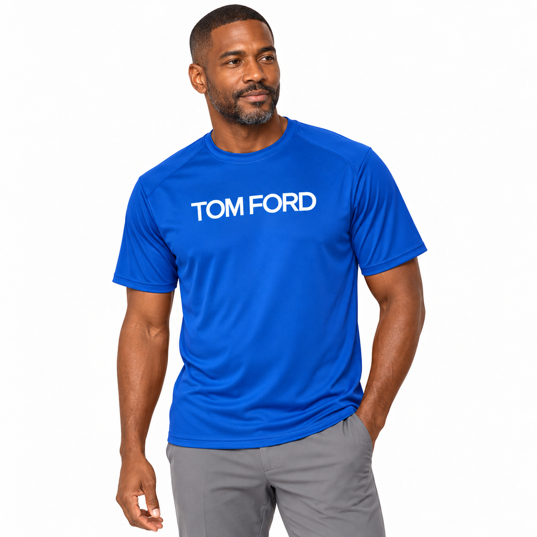 Men's Tom Ford Performance T-Shirt | Color: Royal Blue | View 1
